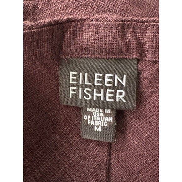 Eileen Fisher Sleeveless Linen Blend Top Women's Size Medium Eggplant Textured - Picture 5 of 14